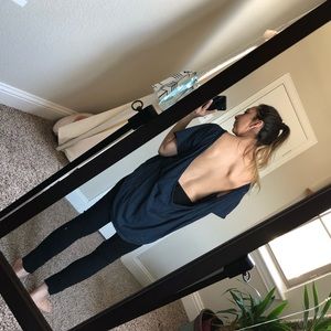 Scoop Back Navy T-Shirt